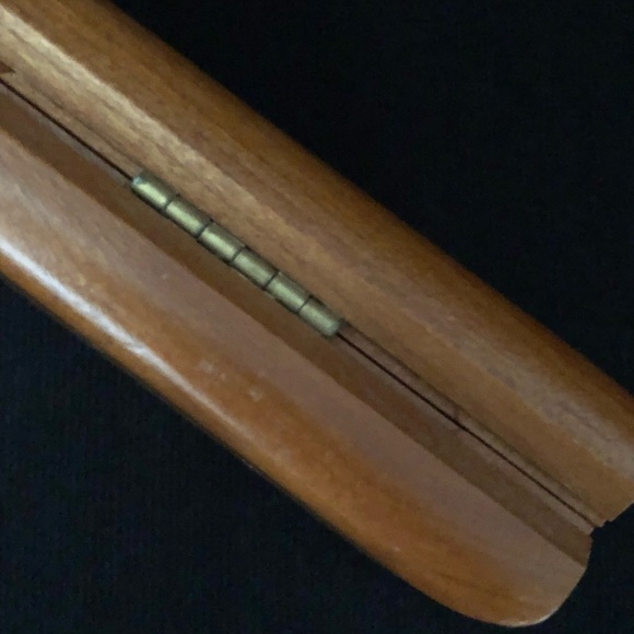 Wood Inlaid Hinged Fountain Pen Pencil Box - Picture 8 of 9